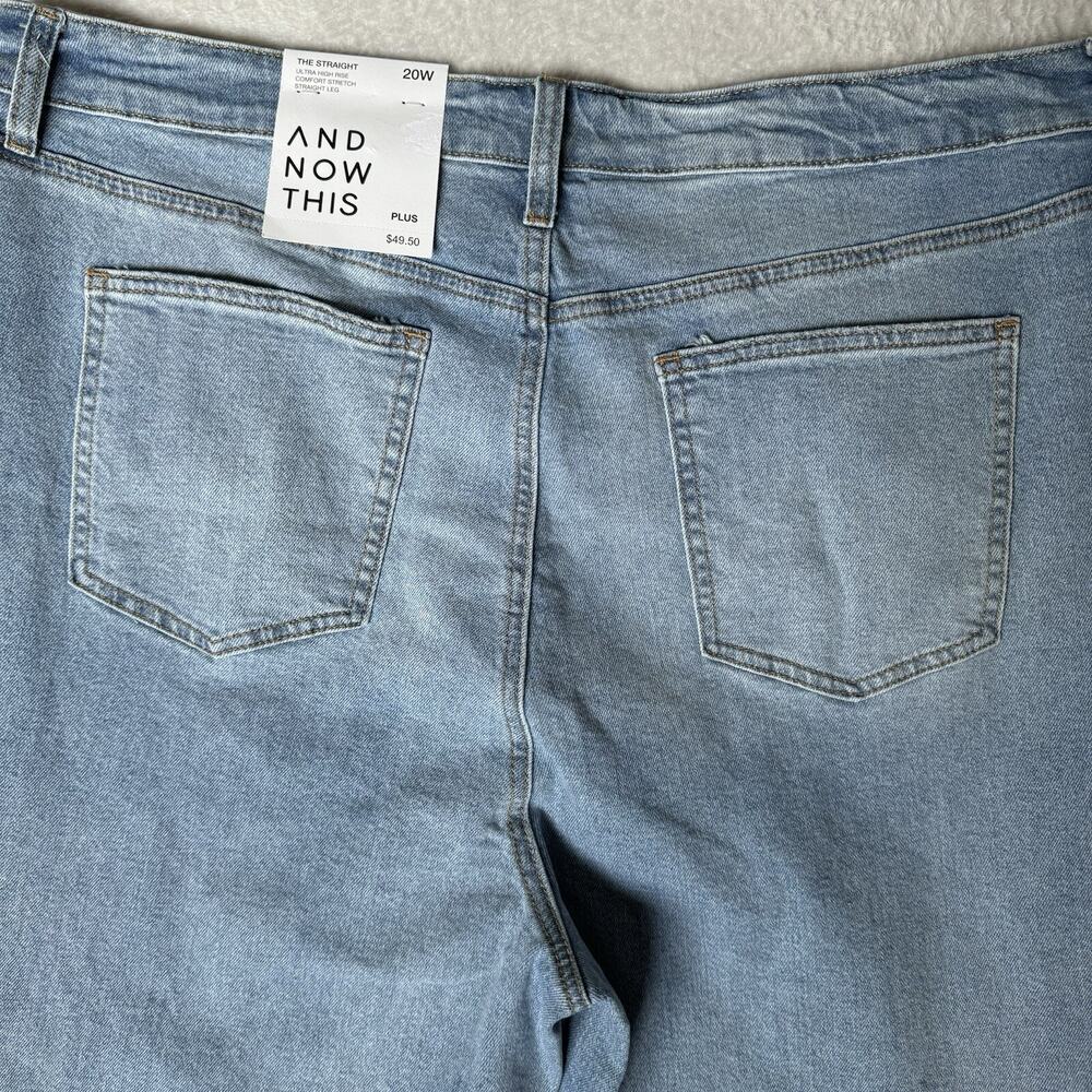 And Now This NEW Womens Jeans Plus Sz 20W Blue Stretch High Rise Straight Leg - Picture 4 of 16